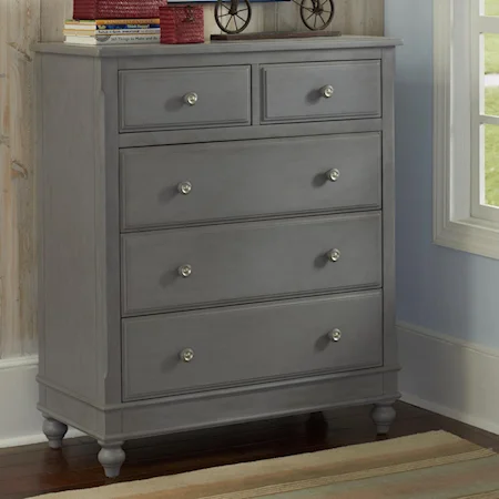 5 Drawer Chest of Drawers with Secret Drawer